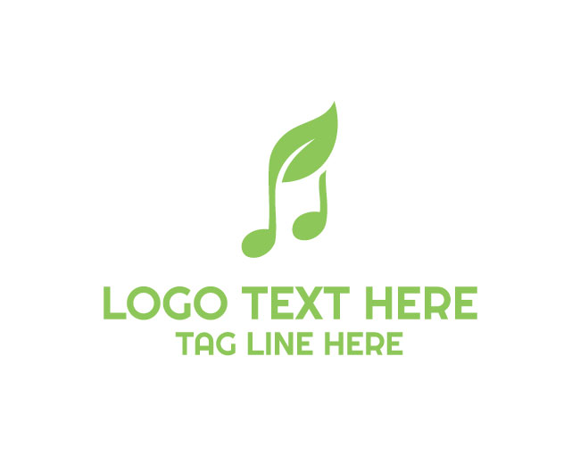 Musical Note Harmony Leaf Logo