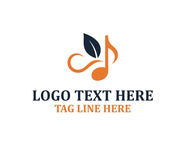 Musical Note Melody Leaf Logo