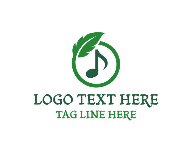 Musical Note Melody Leaf Logo