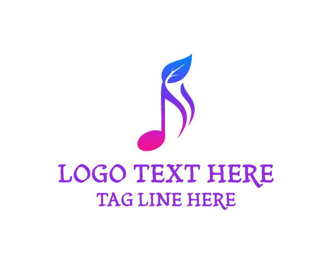 Musical Note Song Leaf Logo