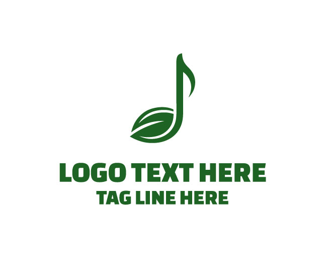 Musical Note Beat Leaf Logo