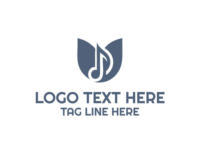 Musical Note Leaf Rhythm Logo