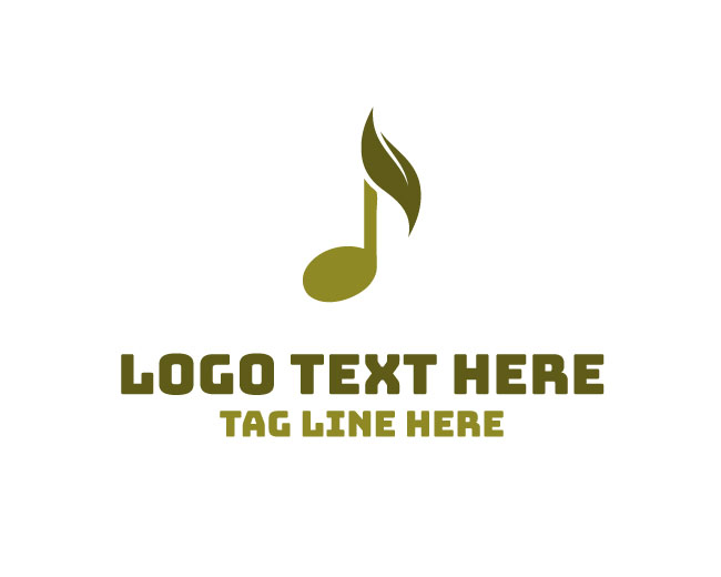 Musical Note Tune Sprout Logo