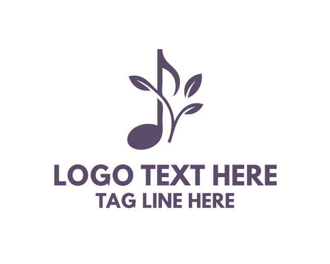 Musical Note Echo Leaf Logo