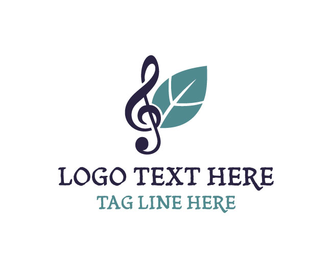  Musical Note Leaf Pulse Logo