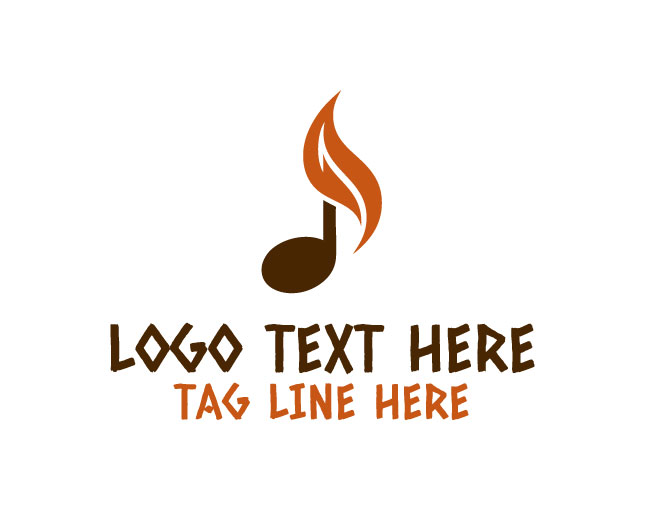 Musical Note Song Sprout Logo