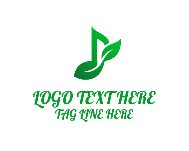  Musical Note Leaf Echo Logo