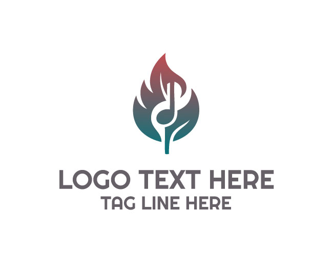Musical Note Symphony Leaf Logo