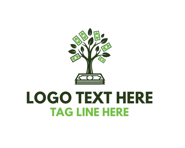 Money Bill Dollar Flow tree  Logo