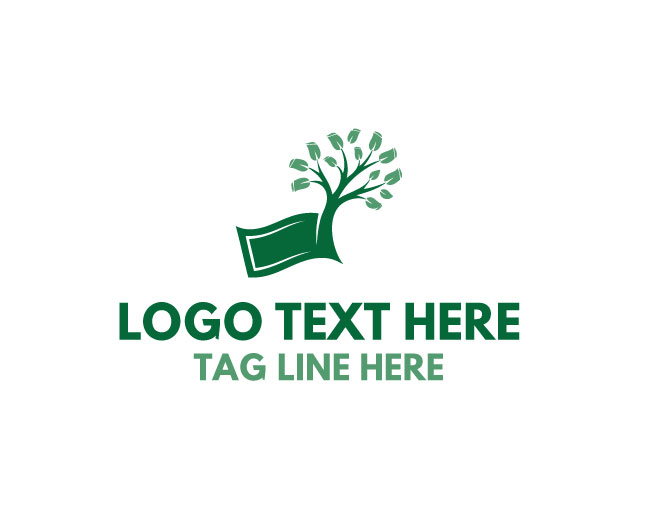 Money Bill Wealth tree Logo