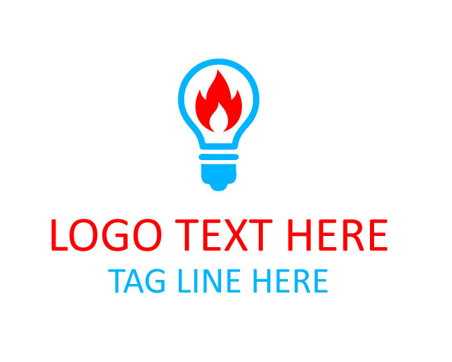 Spark Flame Bulb Logo