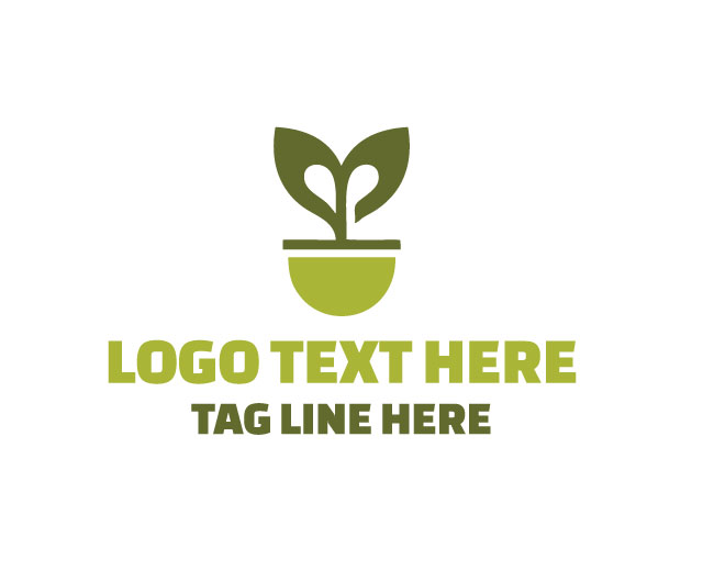 Nature Pot Leaf Pot Logo