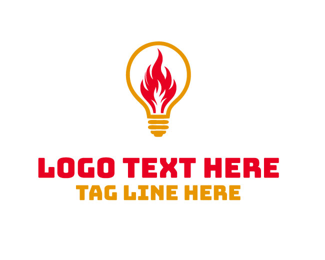 Radiant Flame Bulb Logo