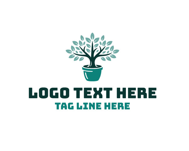 Nature Pot Leaf Nest Logo