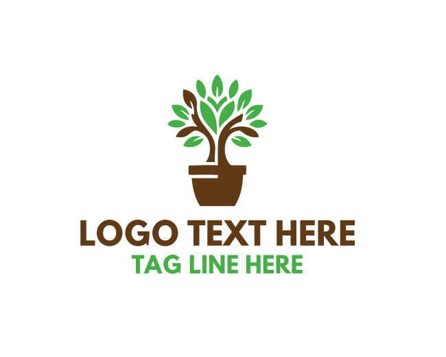 Nature Pot Plant Nest Logo