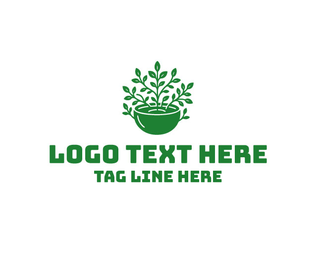  Nature Pot Spring Leaf Logo