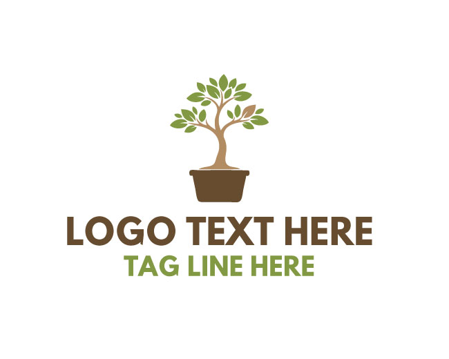 Nature Pot Plant Wave Logo