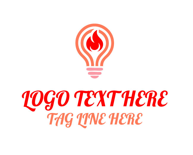  Minimal Flame Bulb Logo