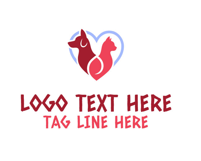 Elegant Dog Cat Embrace Logo