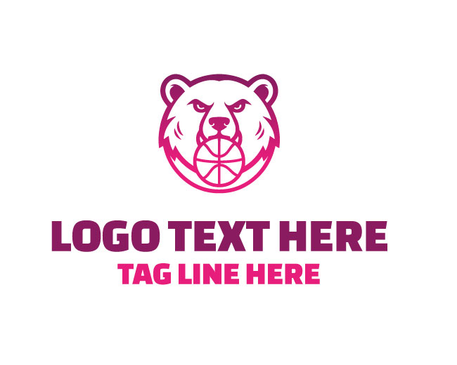 Dynamic Bear Basketball Logo