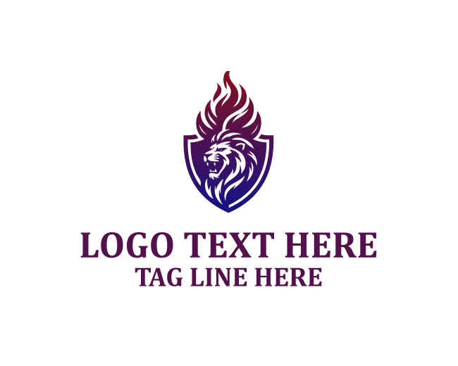 Lion Torch FlameCrest Logo