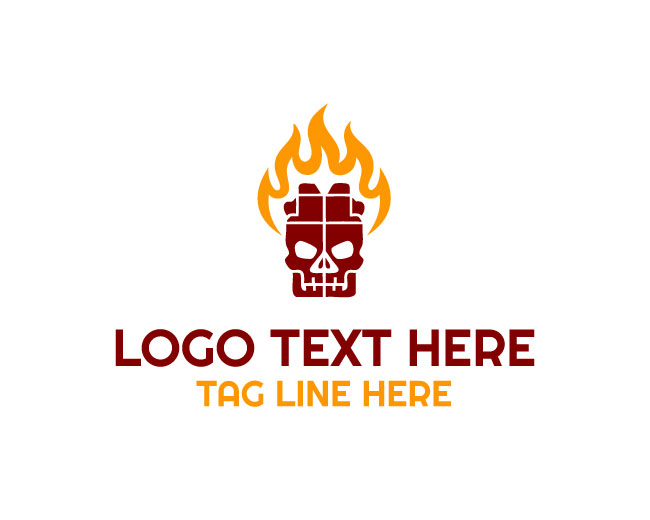 Burning Skull Lighter Logo