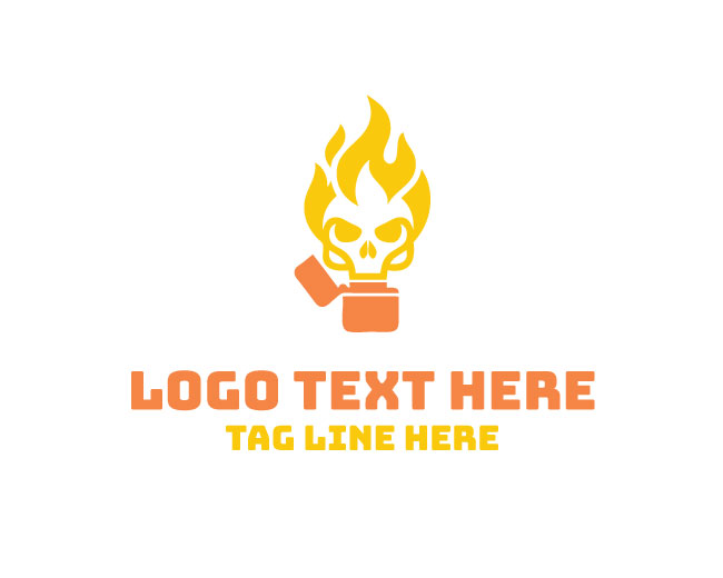 Skull Fuel Flame Logo