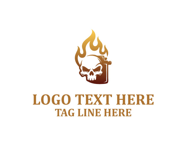  Skull Fire Crest Logo