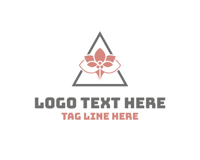 Abstract Flower Triangle Logo