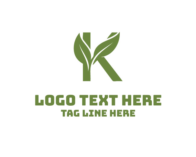 Contemporary K Leaf Logo