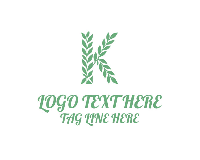 Clean Line K Leaf Logo
