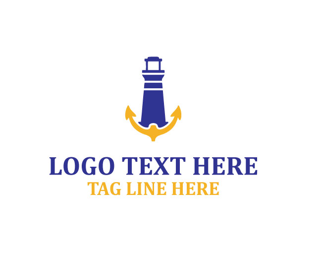 Modern Anchor Lighthouse Logo