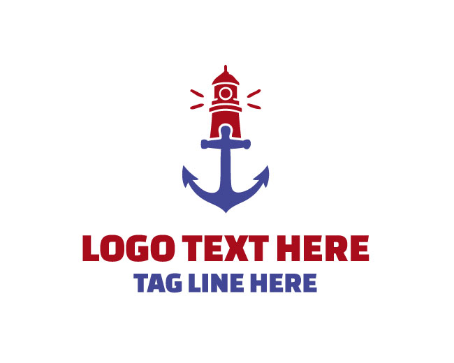 Minimal Anchor Lighthouse Logo