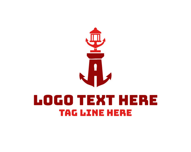 Line Art Anchor Lighthouse Logo