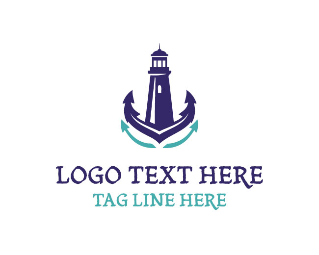 Premium Modern Anchor Lighthouse Logo