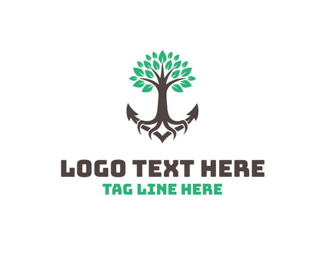Green Anchor Tree Logo