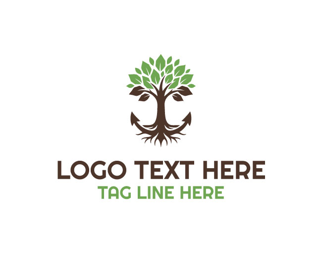 Strong Roots Anchor Tree Logo