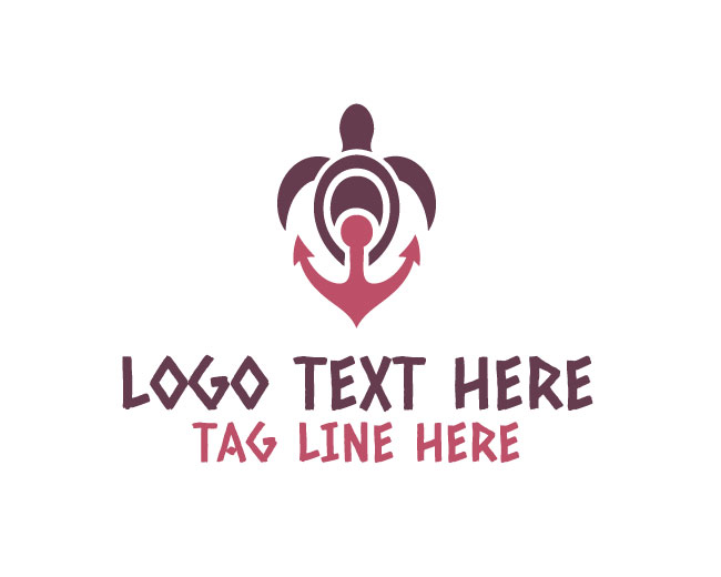 Abstract Anchor Turtle Logo