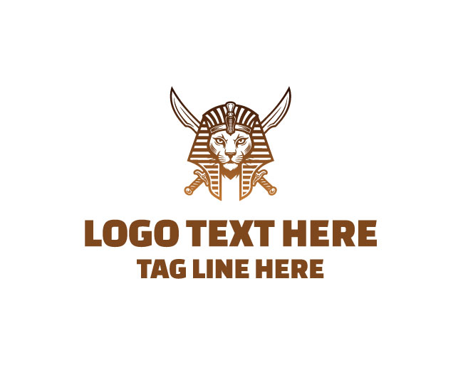 Warrior Pharaoh Cat Logo