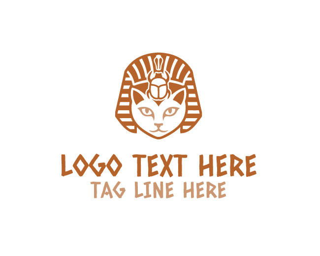 Stylish Battle Pharaoh Cat Logo