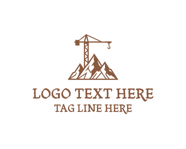 Modern Construction Crane Logo