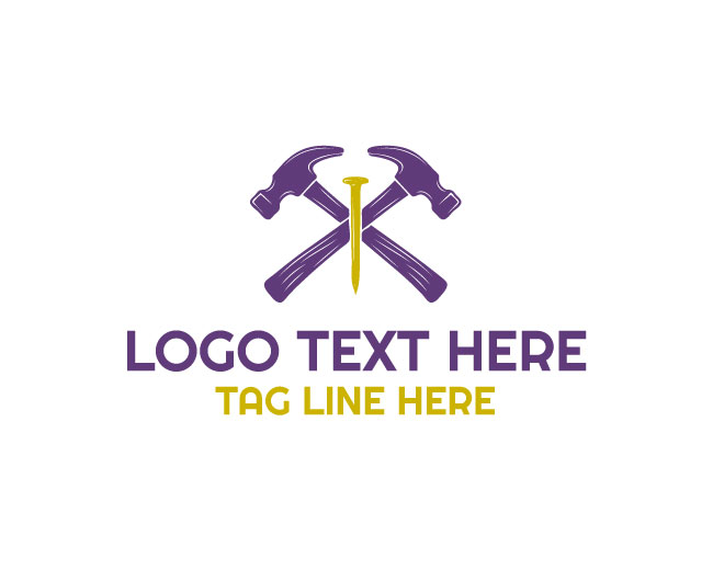Precision Hammer Construction Nail Logo