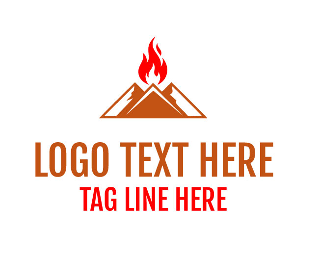 Volcanic Mountain Fire Logo