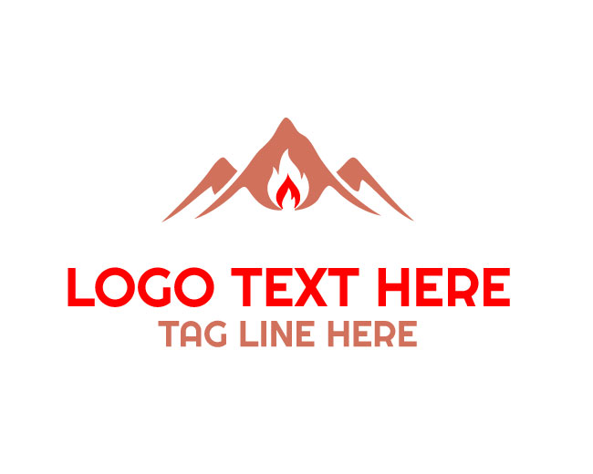 Elegant Mountain Fire Logo