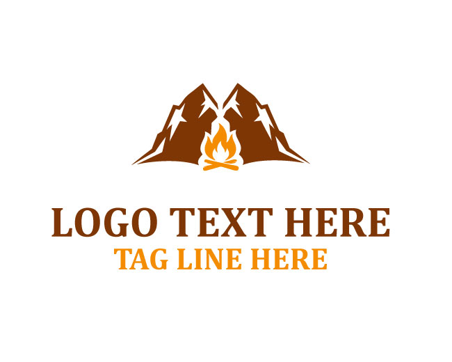 Nature Glow Mountain Fire Logo
