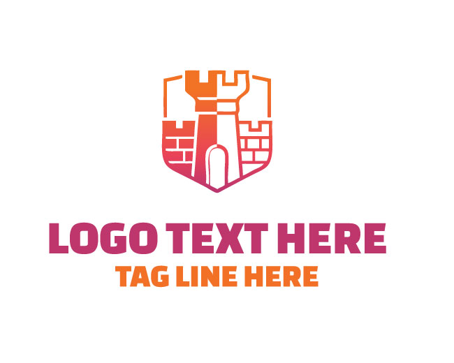 Modern Castle Shield Logo
