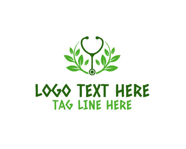 Green Health Stethoscope Logo