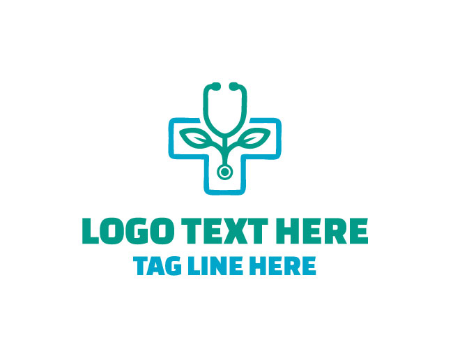 Minimalist Eco Stethoscope Logo