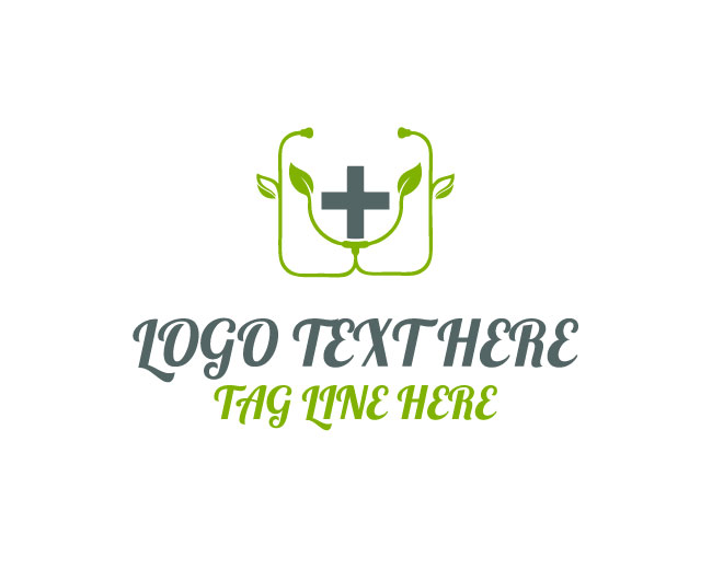  Leaf Stethoscope Health Logo
