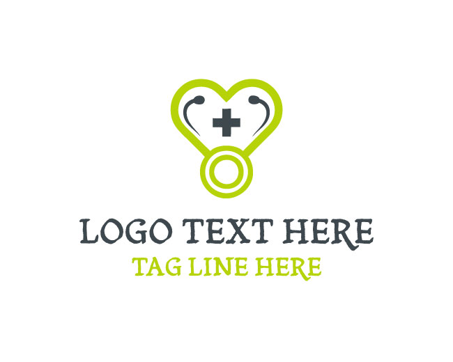 Medical Heart Stethoscope Logo